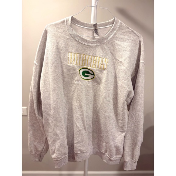 Gildan Other - Green Bay Packers Sweatshirt XL Embroidered Crewneck Gray NFL Gameday Gorpcore